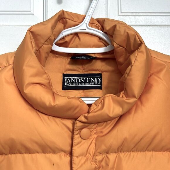 Lands End Bright gold Goose Down Women’s Winter Puffer Vest L 14-16 - Picture 2 of 6